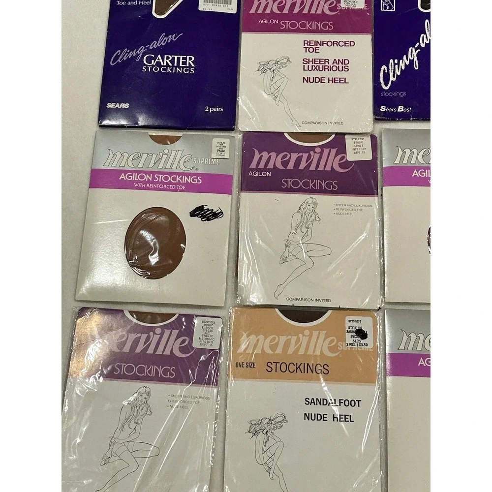 VTG Pantyhose Nationals Tights Lot of 17 Various Colors & Sizes‎